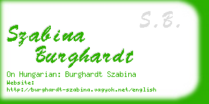 szabina burghardt business card